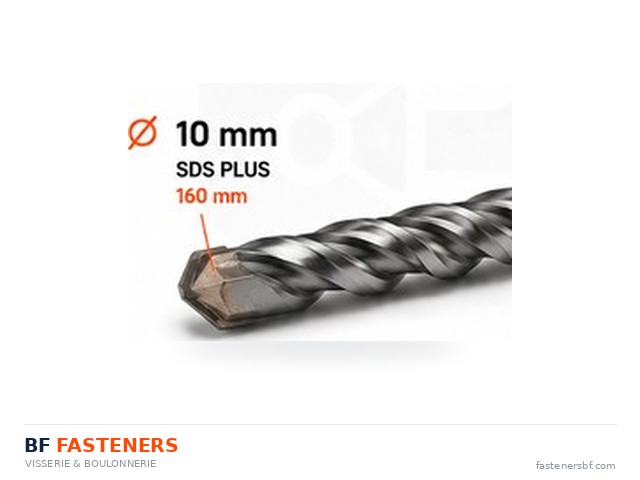 Mèche béton SDS Plus — détail du filetage