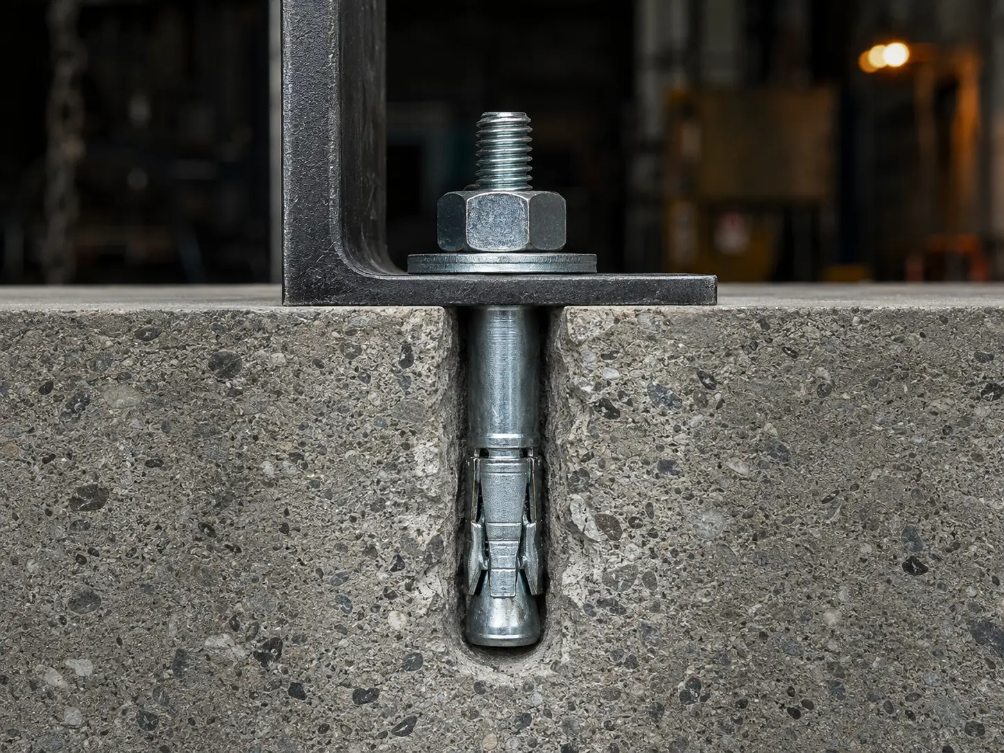 Cheville métallique mâle — utilisation dans le béton
