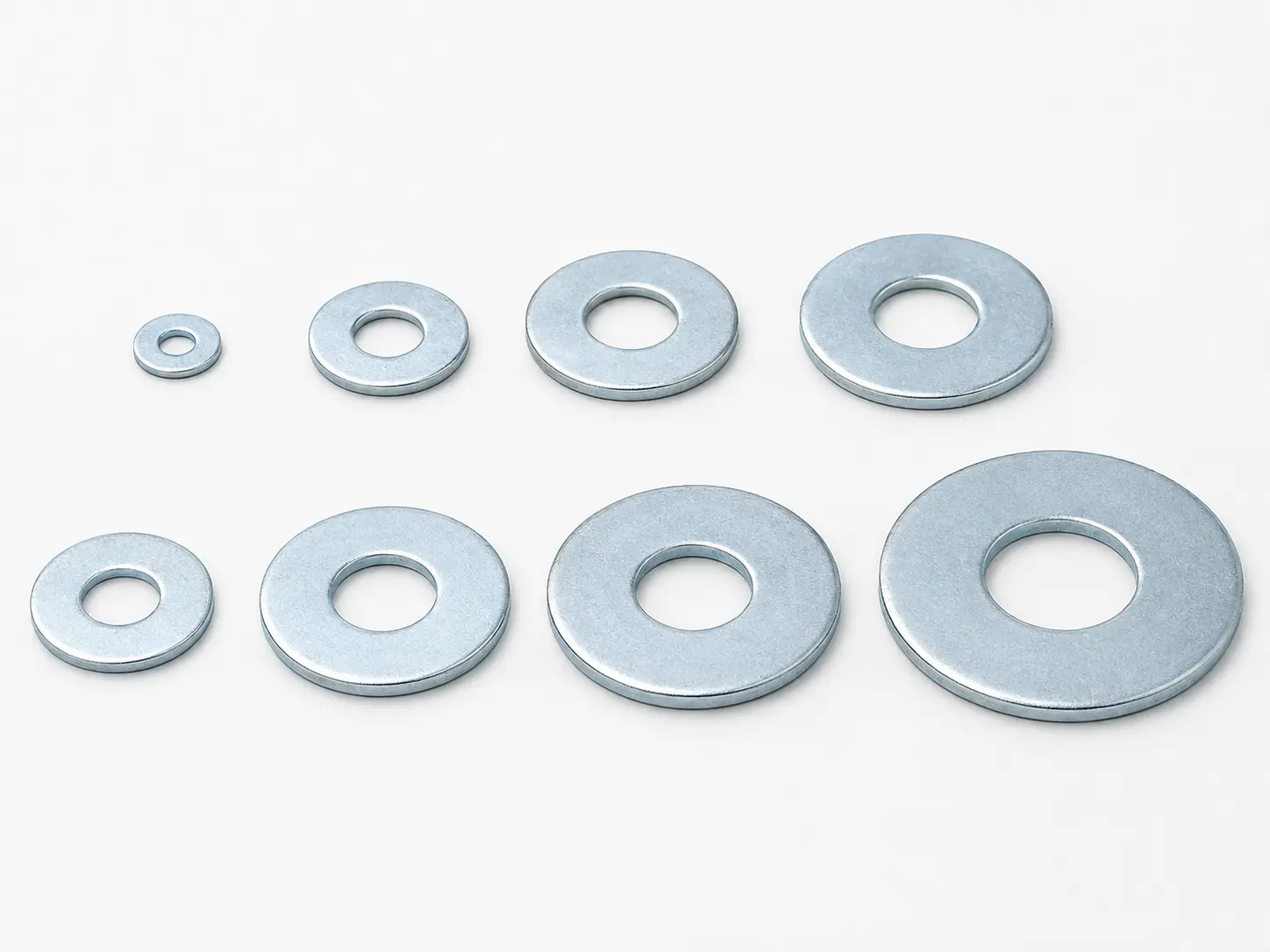 Rondelles plates de différentes dimensions