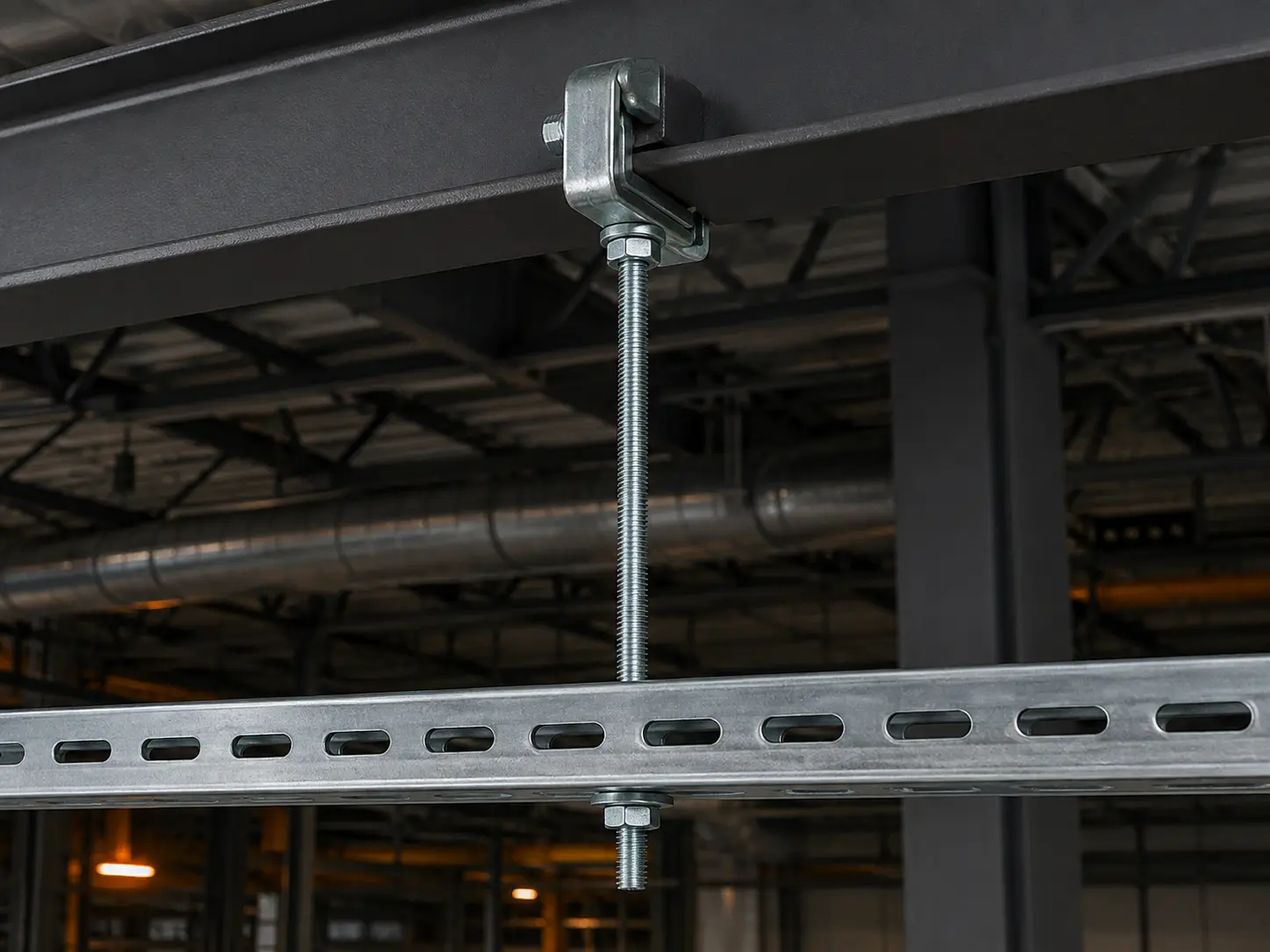 Tige filetée utilisée pour une suspension industrielle